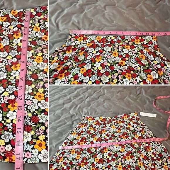 Modcloth Excellence Attained Mini Skirt Floral ALine Skirt Red Fruit Print NWT M - Picture 11 of 11